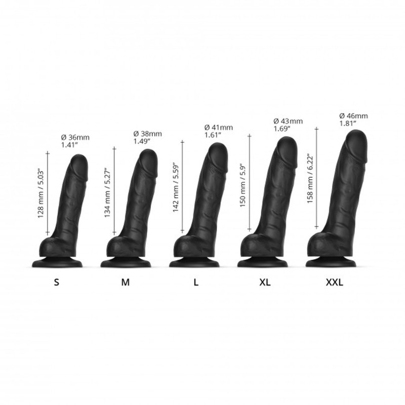 Realistyczne dildo sliding skin black xxl